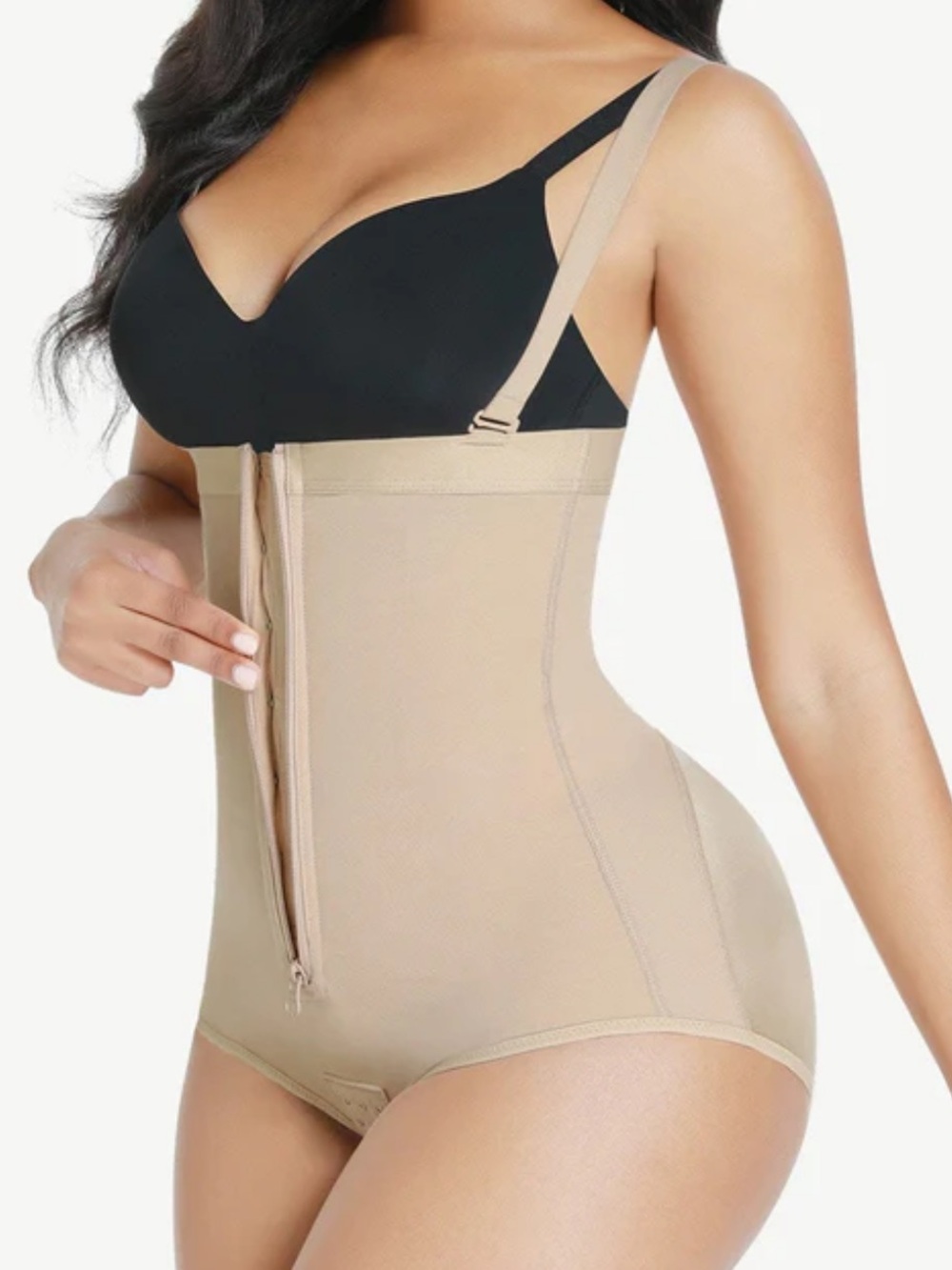 High-Waist Sculpting Bodysuit Shapewear in Beige